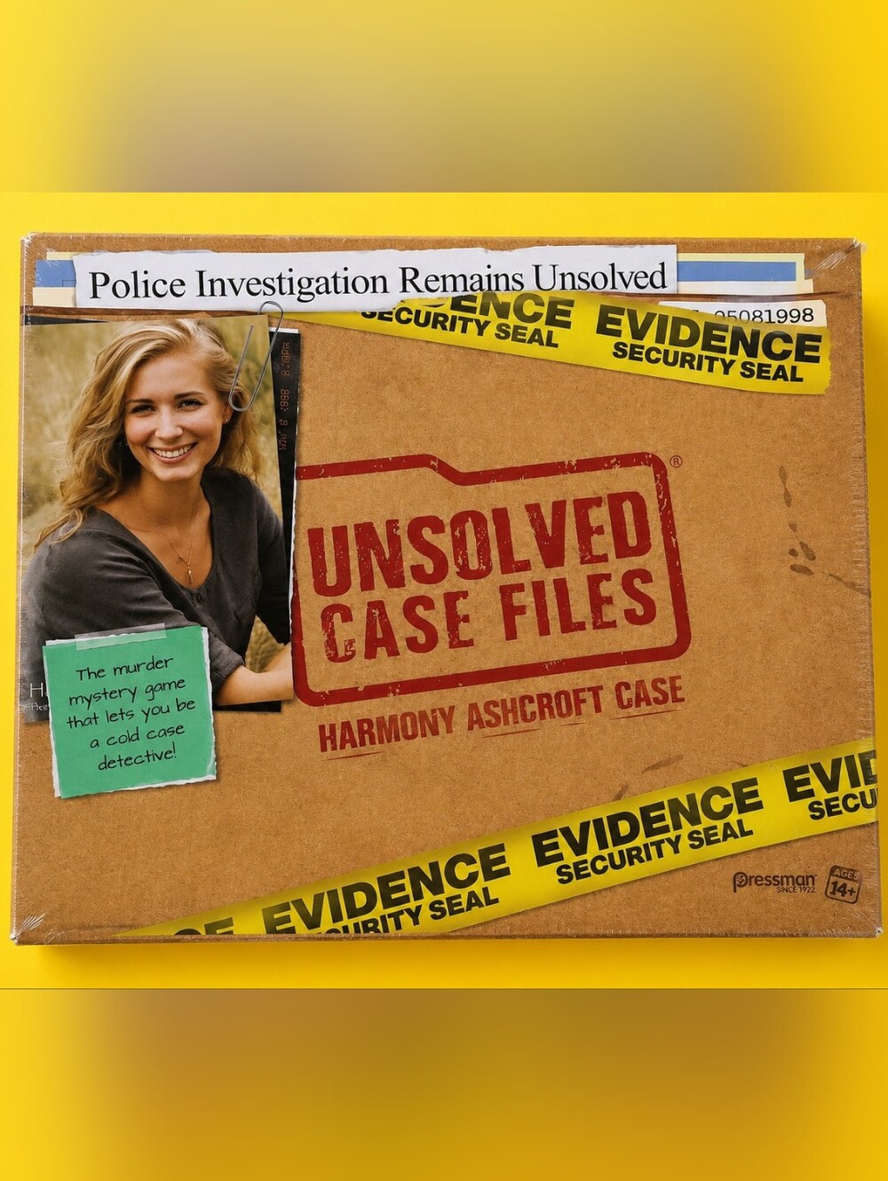 Unsolved Case Files Game - Brown Cardboard Evidence Box